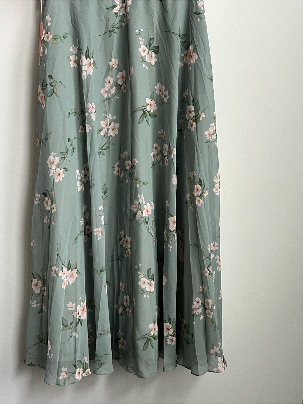 NWT JJ's House Cesia Green Floral Chiffon Ruffle Maxi Dress Special Event 16W - Picture 7 of 16